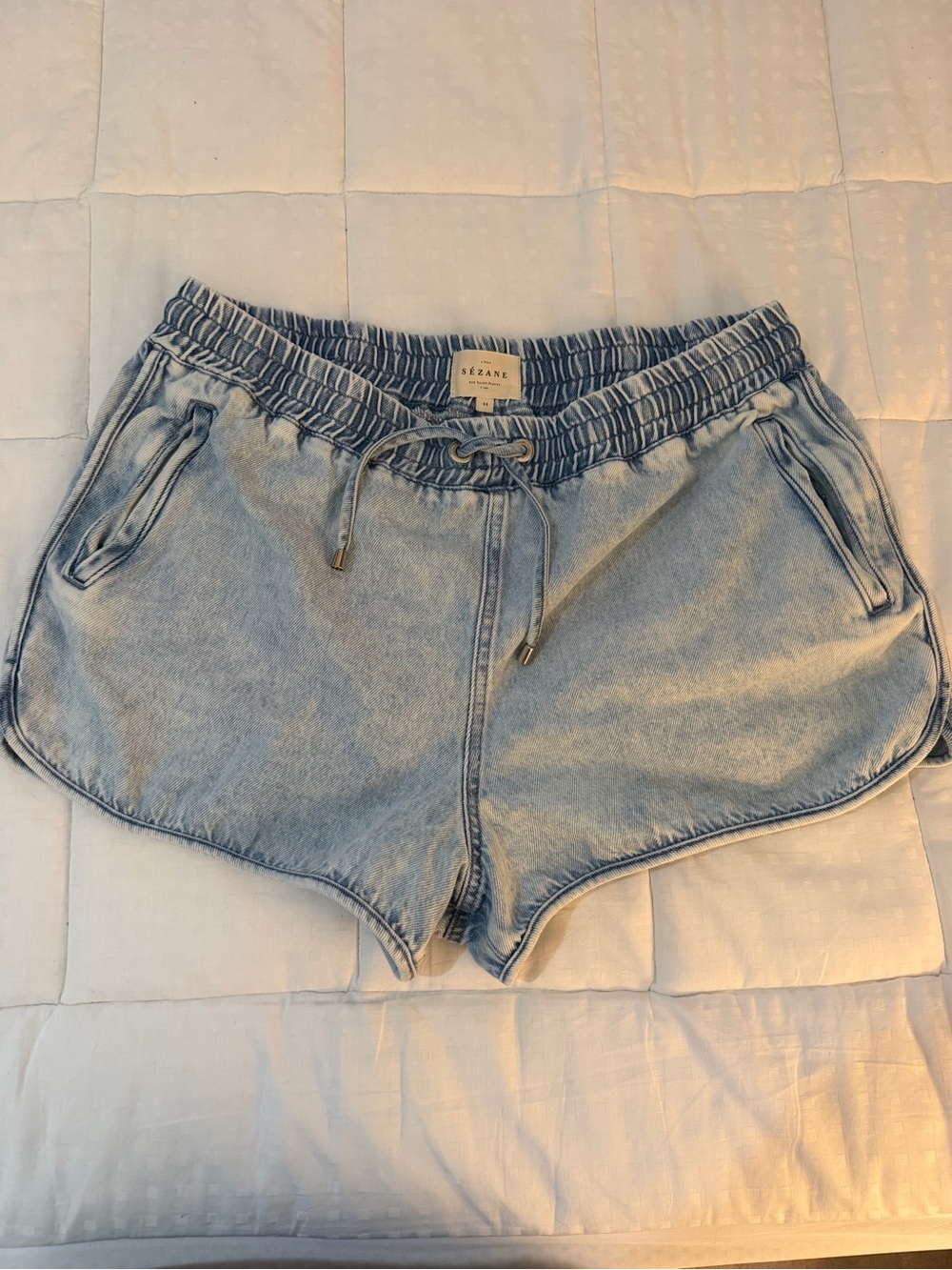 Sezane Denim Drawstring shorts, size 44 (US 12)